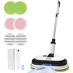 Cordless Electric Mop, Floor Cleaner with LED Headlight & Water Sprayer, Up to 60 Mins Detachable , Dual-  Spin Mop, 300ML Water  for Multi-Surface, Self-Propelled