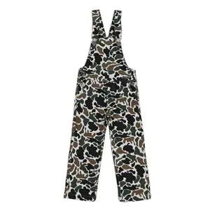 Green Camouflage Cute Denim Overall Pants