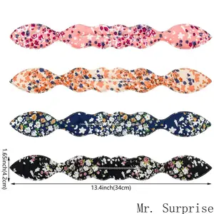 4 Pcs Rabbit Ear Hair Bun Maker Set, Magic Hair Styling Comb for Women and Girls, Reusable French Twist Deft Hair Twister Accessories for Daily Hairstyle Making