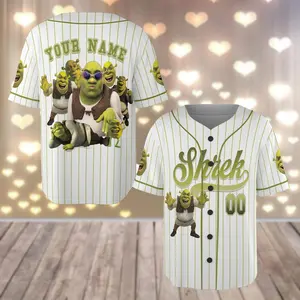 Personalized Shrek Baseball Jersey Shirt  Shrek And Fiona Baseball Shirt    Characters Jersey Team Shirt  Cartoon Lover Merch