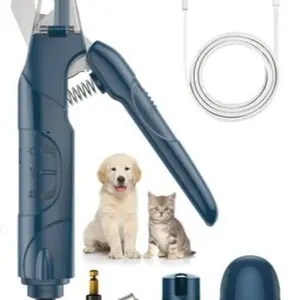 Dog Nail Grinder, Trimmers and Clippers Kit, Super Quiet Electric Pet Nail Grinder for Small Large Dogs & Cats, 3 Speeds, Dual Lights USB