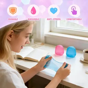 2-Pack Stress Relief Toys, Solid Squeeze Balls, Sensory Fidget Toys, Perfect for Classroom Rewards, Party Gifts, Birthday Presents, Easter Baskets