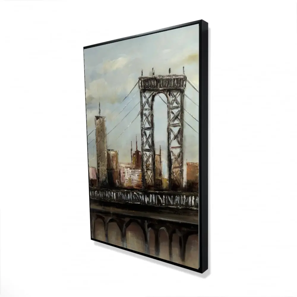 Begin Home Decor 2081-3624-CI21 24 x 36 in. City Bridge by Cloudy Day Canvas - Cities Brown Building Decor