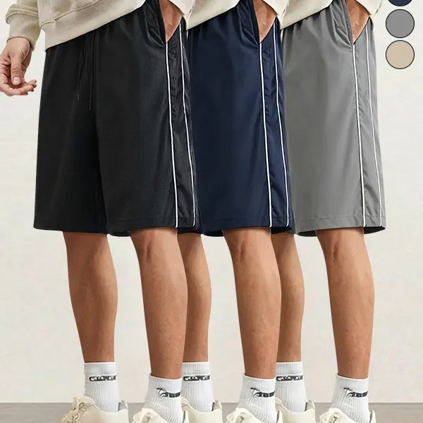 3 Pack Men’s Summer Striped Casual Shorts — Loose Fit, Versatile Sport Beach Shorts for Summer