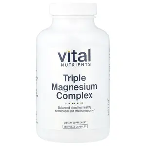 Vital Nutrients Triple Magnesium Complex, 180 Vegan Capsules (250 mg per Capsule)
