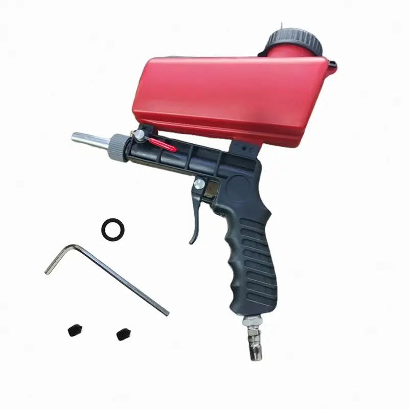 Portable Pneumatic Sandblaster Gun, Handheld Abrasive Blasting Tool for Metal Rust Removal and Polishing, Ideal for Small Metal Details