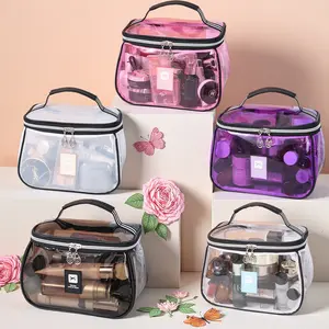 Luxury Retro Travel Organizer Bag - Waterproof Transparent Large-Capacity Home Storage Bag for Toiletries & Cosmetics