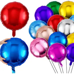 30pcs 18-Inch Round Metallic Foil Balloons, Helium Filled Party Decorations for New Year, Christmas, Wedding, Birthday Celebrations