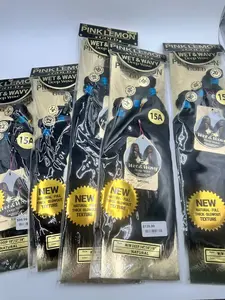 Pink Lemon Gold 15A Wet and Wavy Weaving Hair Natural Thick Blowout Texture Deep – Multiple Length Options