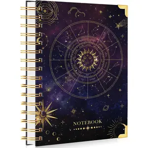 Aesthetic Spiral Journal for Women, A5 Writing Journal Diary with 240 Pages Lined Paper, Witchy Notebook Gifts for Girls & Women, Astrology Cover, 5.8 x 8.4 Inches
