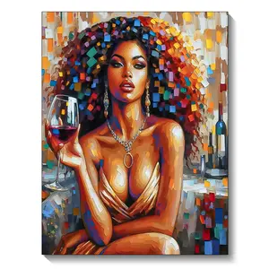 5D Diamond Painting New Collection African Woman Full Rhinestone Drill Mosaic Embroidery Red Wine Woman Picture Puzzle