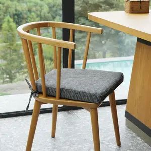 Chair Cushions for Dining Chairs - Thickened 2" Kitchen Chair Pads with Ties and Non-Slip Backing, D-Shaped Memory Foam Seat Cushions 17'' x 16'', Set of 2