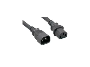 Nippon Labs 16 AWG C13/C14 AC Power Extension Cable, SJT, 13A/250V, IEC-60320-C14 to IEC-60320-C13, Black, 6ft. Power Cord