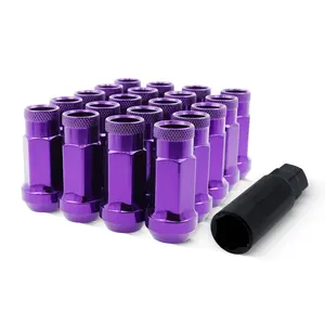 EZACCESSORY 12x1.5 Extended Tuner Open End Lug Nuts Racing Style with Key