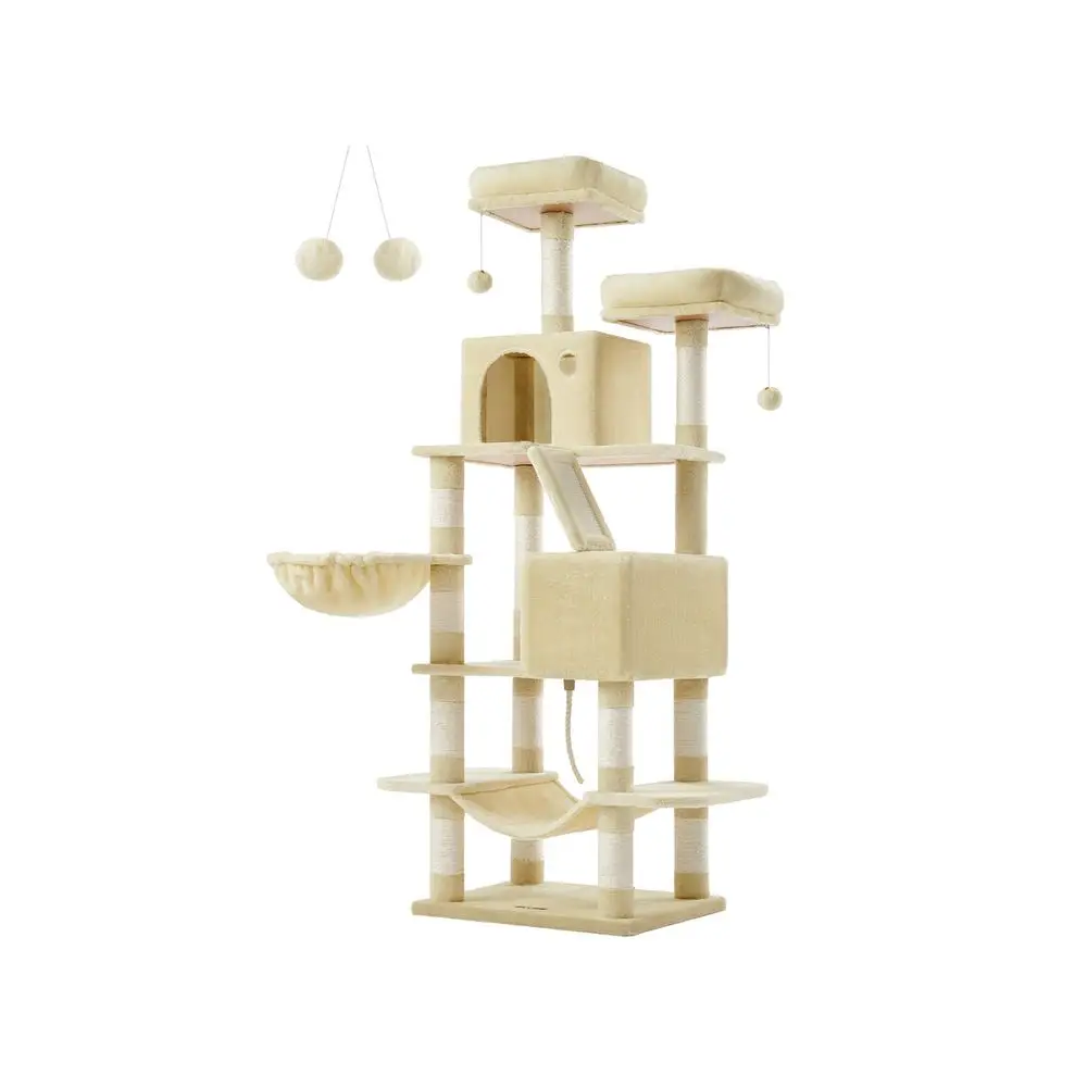 【FallFreshness】FEANDREA 66.1" Tall Large Multi-Level Cat Tree with 13 Scratching Posts