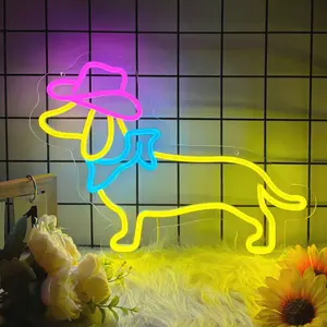 Dachshund Pet-1pc -LED Neon Light Sign Decor,Room Wall/Desktop Deor,for Home Livingroom Bedroom Store Business Logo Sign  Club Bar Mancave Deocration,Gift for Birthday Valentine Party Family/ Friend,USB Powered,10 Levels Dimmable.