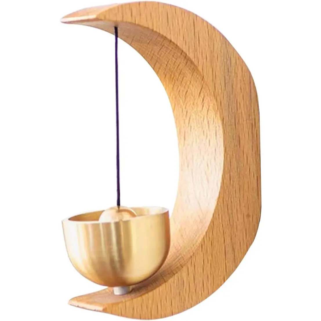 Artisan Magnetic Doorbell Chime - Beech and Solid Brass Build, Compact Size, Magnetic Switches & Non-Wifi Doorbells & Intercoms, Wooden Shopkeeper's Door Opening Ding Sound Bell