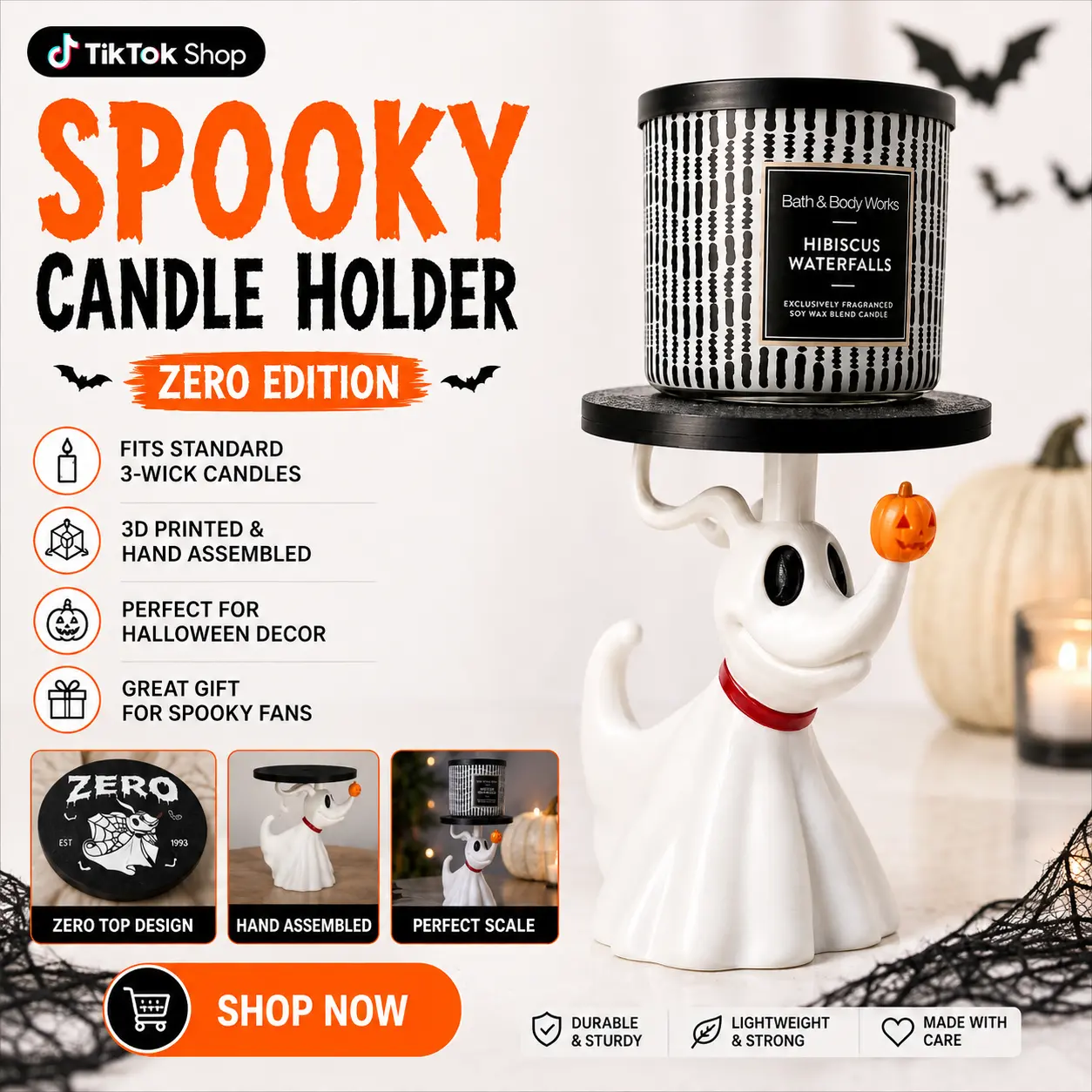 Ghost dog 3 Wick Candle Holder