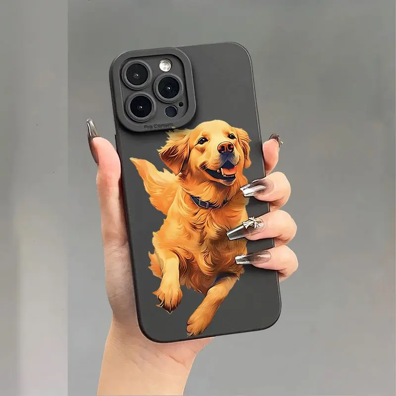 A Running Golden Retriever Pattern Phone Case, TPU Shockproof Full Protection Case, Suitable for iPhone 17/ A Running Golden Retriever Pattern Phone Case, TPU Shockproof Full Protection Case, Suitable for iPhone 17/