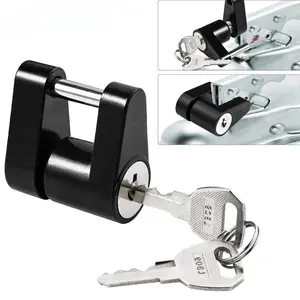 Heavy-duty trailer hook lock - Hitch Pin Lock, Locking Device, anti-theft, anti-corrosion, equipped with simple 1/4-inch key operation - suitable for RVS, trucks, trailers - black