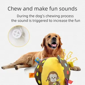 Pet Plush Interactive Toy with Built-in Bell, Rolling Sound Emission to Enhance Fun