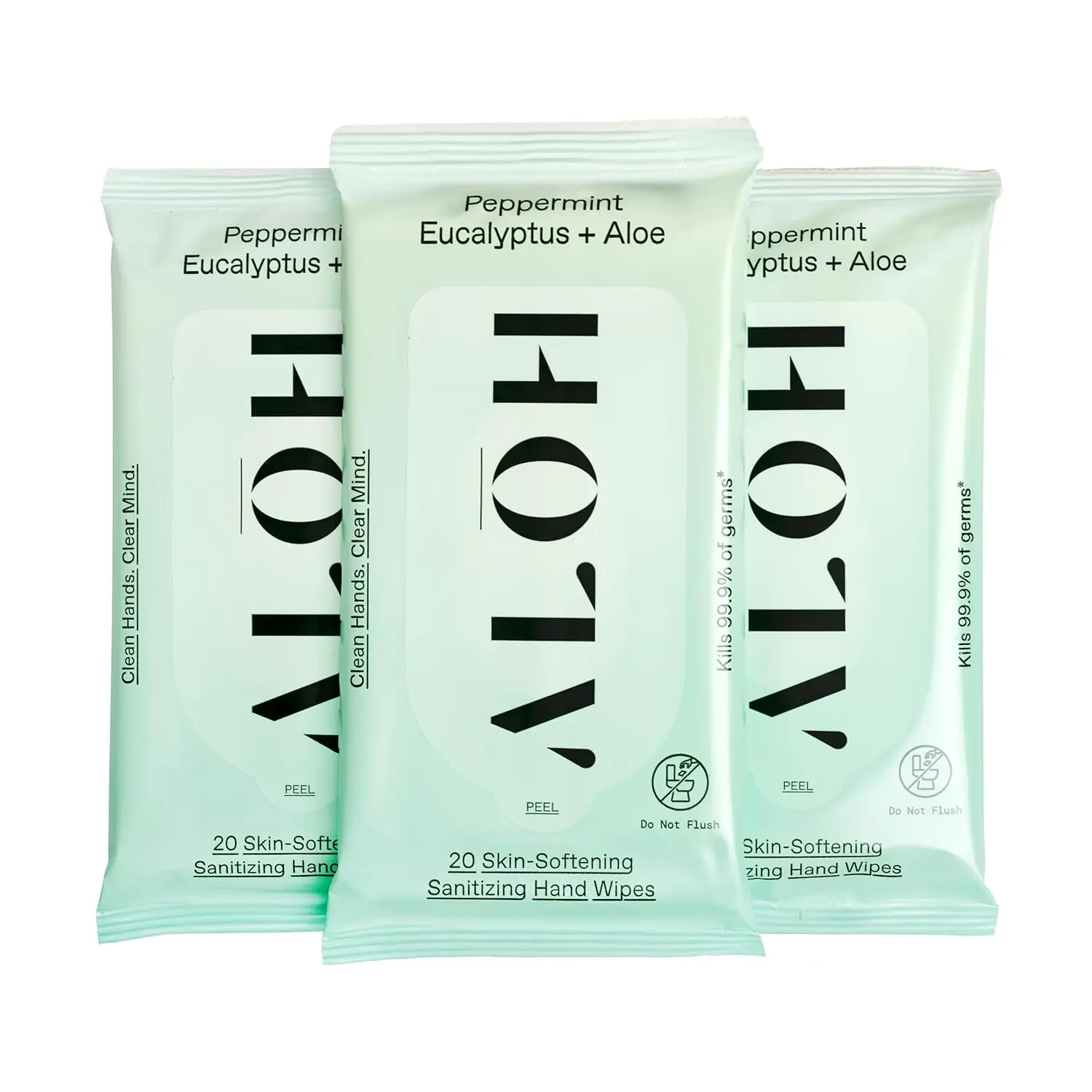 ALOH Hand Sanitizing Wipes, Peppermint Eucalyptus – Biodegradable, Scent, Natural