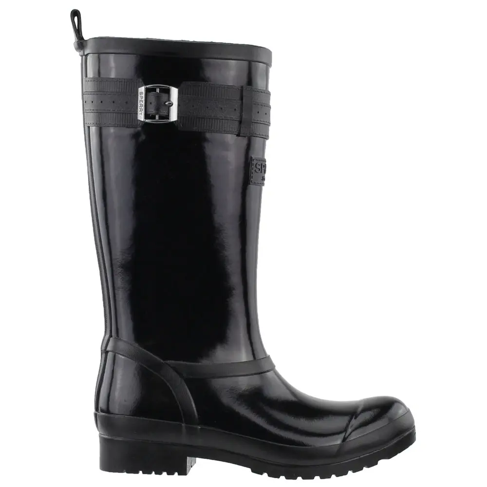 Sperry Womens Walker Atlantic Rain Casual Boots Mid Calf Low Heel 1-2" - Black Sperry Womens Walker Atlantic Rain Casual Boots Mid Calf Low Heel 1-2" - Black