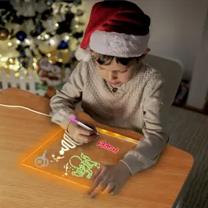 LED Drawing Board with Natural Light, Plug-In Light-Up Acrylic Message Board with Desk Stand, 4 Gentle Light Modes, Includes 6 Color Tracing Sheets, Dry Erase Glow Drawing Pad & Night Light for Kids, Students & Desk Decor