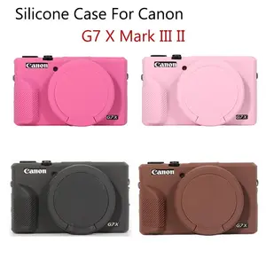 Camera Soft Silicone Case For Canon G7X Mark III Mark ll Body Rubber Case Bag For G7XII G7X2 G7XIII G7X3 With Lens Protector