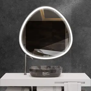 32 in. W x 32 in. H Oval Aluminum Framed LED Dimmable Wall Bathroom Vanity Mirror Modern Dimmable Anti-Fog Vanity Mirror