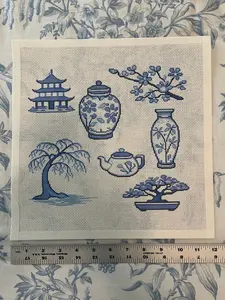 12x12 Chinoiserie Collage (13 mesh) Needlepoint Canvas