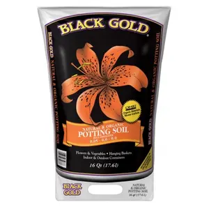 212 MAIN Black Gold Natural 16 Qt All-Organic Garden Potting Soil Substrate, Plant Rooting Mixture for Home Improvement & Garden Supplies, Loamy Texture