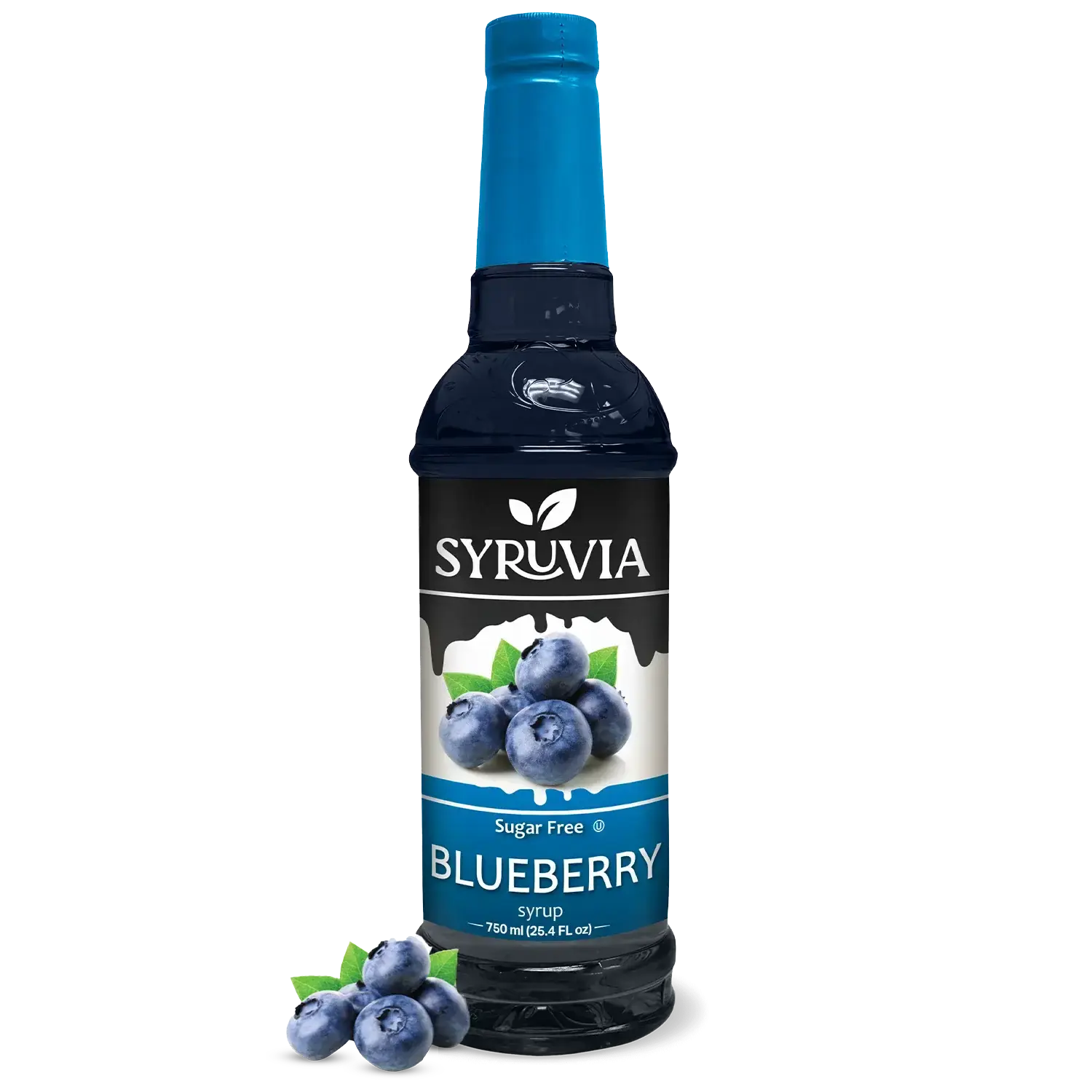 SYRUVIA Sugar-Free Blueberry Syrup 750ml Authentic Flavor Gluten-Free Kosher Made in USA