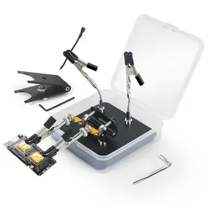Magnetic Auxiliary Soldering Workstation, Adjustable Circuit Board Holder & Metal Flexible Arm, Electronic Repair Three-Hand Tool