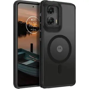 for Motorola Moto G Stylus 5G 2024 Case Compatible with MagSafe Magnetic Cases Slim Translucent Matte Back Anti-Scratch Protective Shockproof Phone Case for Moto G Stylus 5G 2024, Black