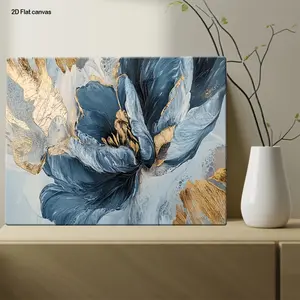 1 Piece Modern Blue Floral Decorative Painting - Wooden Edged Canvas, Soothing Blue Tones, Bedroom Office Decor Ready-to-Hang Painting - Mother's Day Gift, 2D Graphic Design, Perfect for Enhancing Living Space