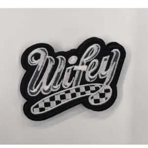 Wifey Checkered Iron On Patch