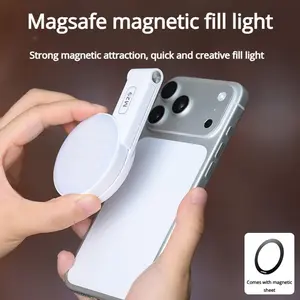 Magsafe Magnetic Mini Ring Light, Adjustable 3 Color Temperatures, 360° Rotatable, Portable LED Lamp for Selfie Makeup Live Streaming Food Photography