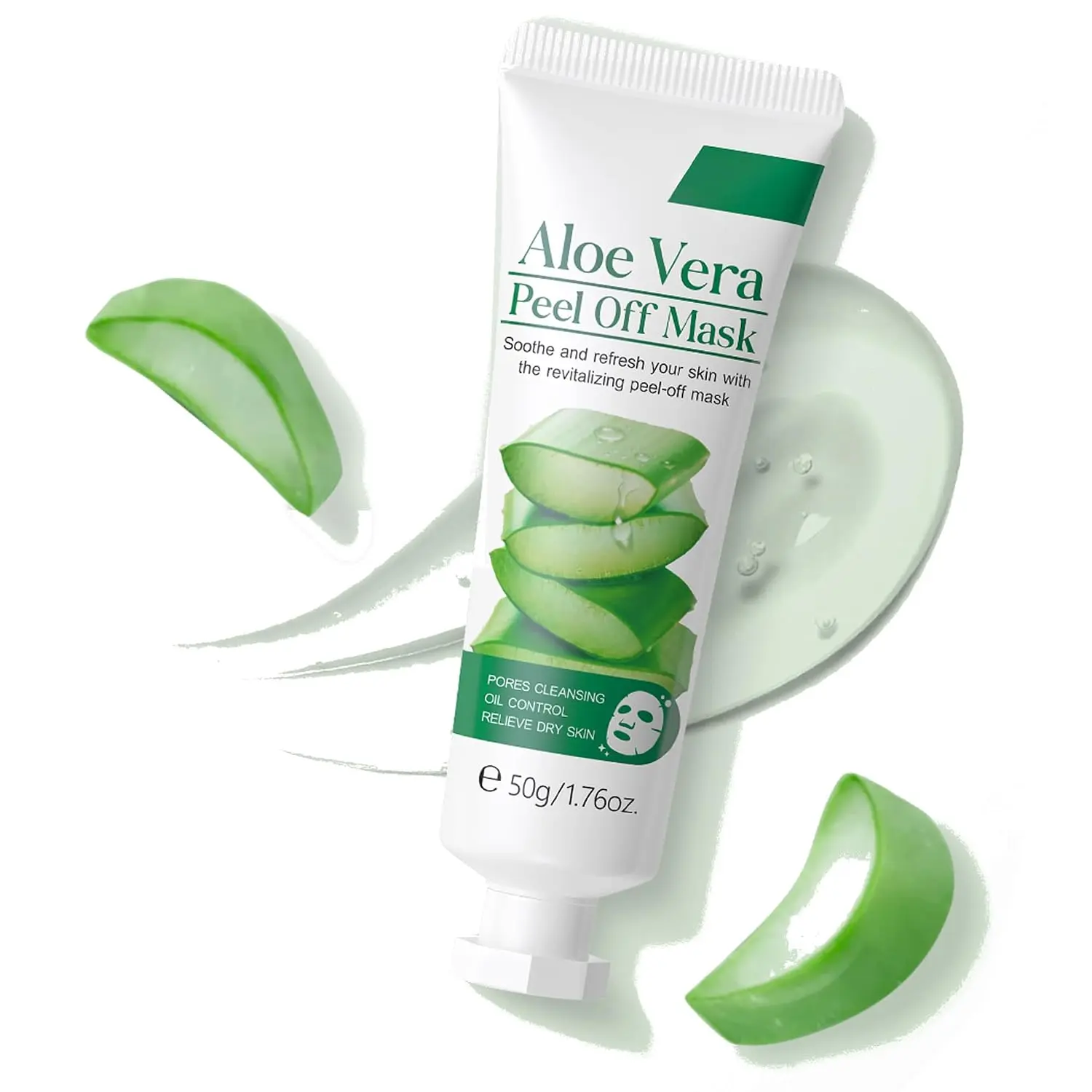 Aloe Vera Peel Off Jelly Face Mask, Masks for Facials, Moisturizing, Refreshing, Pores Cleansing, Oil Control, Soothes