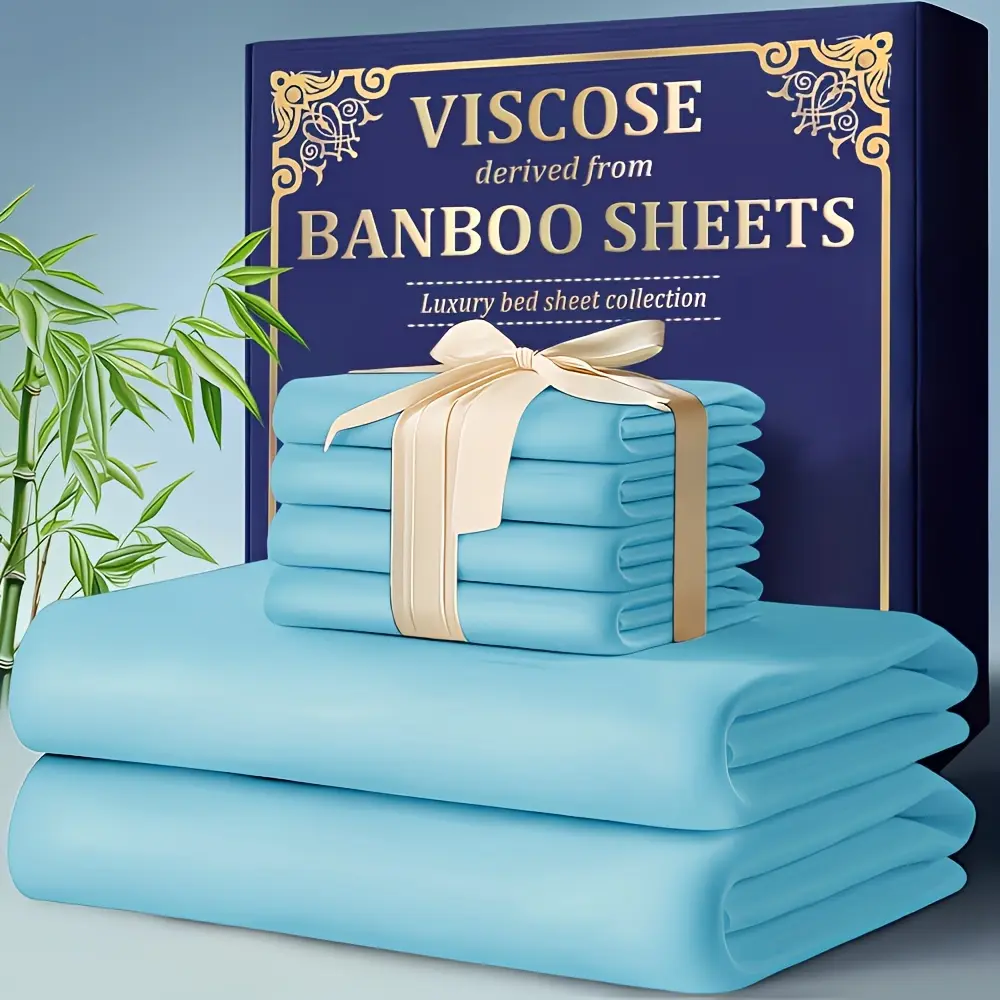 Extra Deep - 4pcs Breathable & Cooling Sheets - Hotel Luxury Bed Sheets Set - Easy & Secure Fit - Soft, Wrinkle Free & Comfy Sheets Set - Sheet Set with Extra Deep Pockets(1* Flat Sheet + 1* Fitted Sheet + 2* Pillowcases)-Random Color