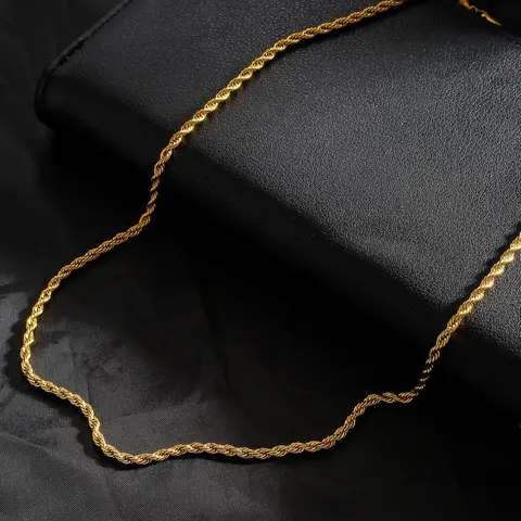 Men's Simple Casual Twist Design, Stainless Steel Matching Minimalist Cuban Link Necklace Jewelry, Cuban Style Necklace, for Party, Daily Clothing Decor for Boy, Cuban Link Chain