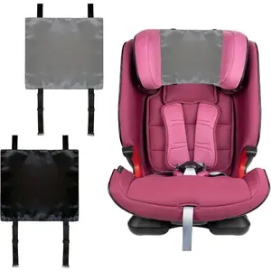 2 PCS Satin Car Seat Headrest Cover For Babies, Soft Silk Headrest Cover For Protection, Satin Car Seat Hair Protector (Black+Grey)