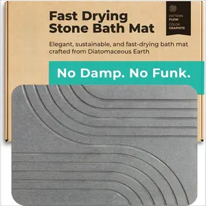 Diatomite Stone Bath Mat, Super Absorbent Quick Drying Shower Mat, Non-Slip Diatomaceous Earth Bath Mat for Bathroom Floor, Natural & Easy to Clean