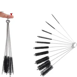Household Bottle Cleaner Brushes Set Pipe Bong Cleaner Glass Tube Cleaning Brush Steel Pack