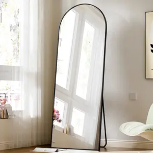 Arched Full Length Floor Mirror 59.1"x16" Full Body Standing Mirror,Black Arched Full Length Floor Mirror 59.1"x16" Full Body Standing Mirror,Black