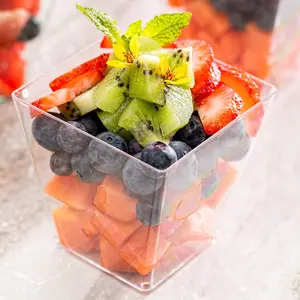 8 Ounce Large Kova Cups 20 Disposable Dessert Tumbler - Lids Sold Separately Sturdy Clear Plastic Appetizer Cups For Mousse Layered Cakes At Catered Events Bakeware Utensils small container