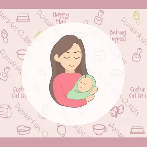 Mom with Baby Cookie Cutter - Mother breastfeeding baby Cookie Cutter