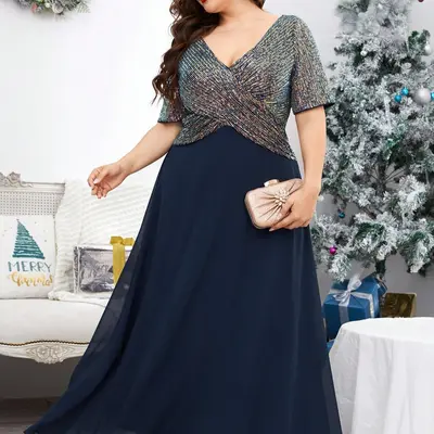 red designer cocktail dress Split Puff Sleeve – Pretty Fashionation JJ-GOGO Women's Double Layer HO23 Color:CHAMPAGNE uninterrupted silhouette Lightweight