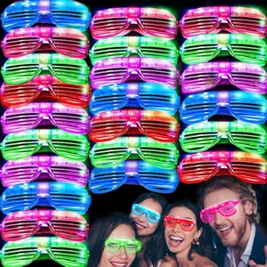 50 Pack LED Glasses Light Up Party Glasses Glow In The Dark Party Supplies Shutter Neon Toys Flashing Glasses Party Patriotic