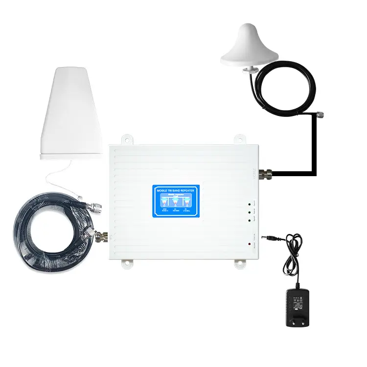 FCC-Approved 3G-4G Cellular Amplifier, Indoor/Outdoor Component Kit with Indoor Antenna, Outdoor Amplifier, Major Carrier Coverage for Urban & Mountainous Settings Whole Building Repeater, Cellular Signal, External, Essential For Poor Signal Areas
